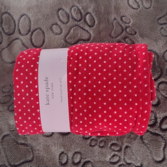 kate spade Bath Kate Spade Red Hand Towel Set Of 2 Poshmark